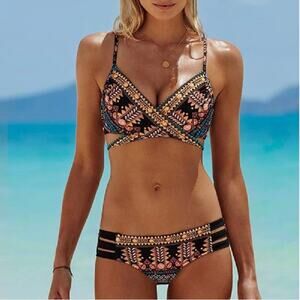 Boho Bikini Swimsuit Set NWT Beach Swimwear Size XL 12-14